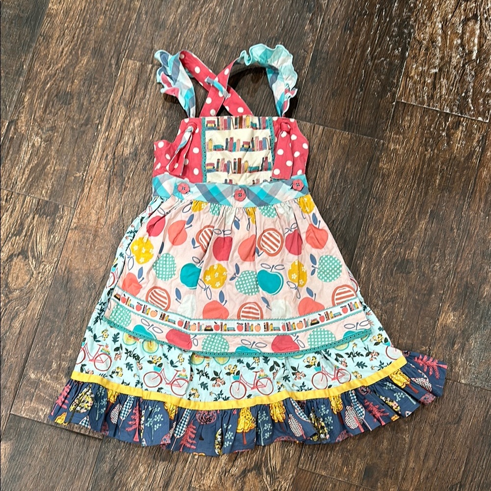 MATILDA JANE WONDERMENT BIKE PATH REVERSE APRON DRESS Size 6